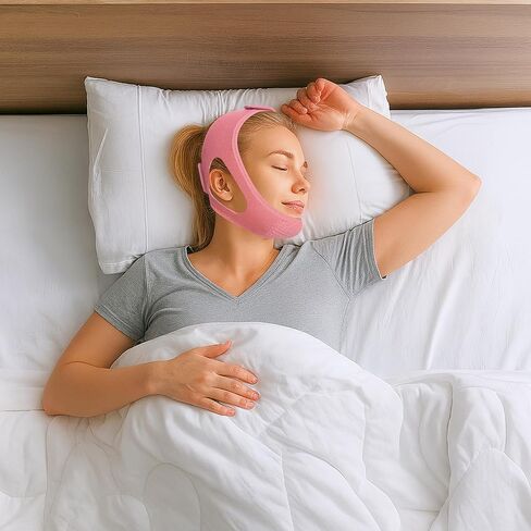 Chin Strap for CPAP Users | Comfortable Mouth Support to Encourage Closed Mouth Positioning Nasal Breathing for Men and Women Who Breathe Through The Mouth During Sleep by PIDOTI (Black, L-XL) in Kuwait