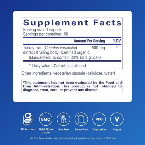 Pure Encapsulations Coriolus Extract | Promotes White Blood Cell Function* | 60 Capsules in Saudi Arabia