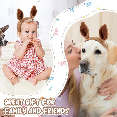 Kangaroo Headband Cute Ears Hairband Animal Headpiece Makeup Head Band Costumes Accessories Hair Styling Caps Brown Wrap for Washing Face Spa Cosplay Fits All Head Sizes in Saudi Arabia