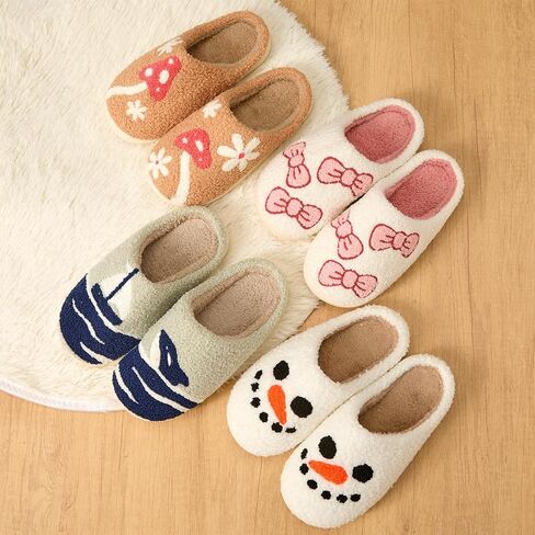 Women’s Plush Indoor House Slippers with Memory Foam, Warm Cozy Winter Home Shoes, Non Slip Comfy Bedroom Footwear in Saudi Arabia