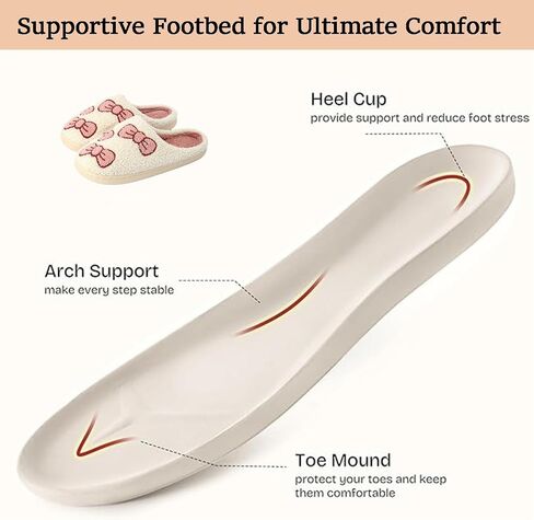 Women’s Plush Indoor House Slippers with Memory Foam, Warm Cozy Winter Home Shoes, Non Slip Comfy Bedroom Footwear in Saudi Arabia