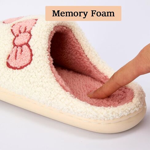 Women’s Plush Indoor House Slippers with Memory Foam, Warm Cozy Winter Home Shoes, Non Slip Comfy Bedroom Footwear in Saudi Arabia