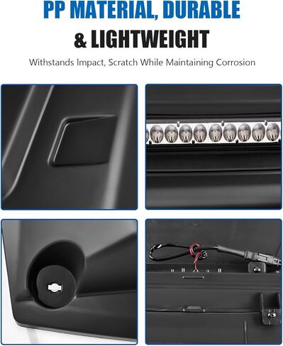 غطاء محرك السيارة الرياضي UTV مع كشاف LED لـ Kawasaki Mule Pro، غطاء غطاء أمامي أسود مع مجموعة إضاءة مساعدة لملحقات Kawasaki Mule Pro FXT DXT DX FX 2015-2025 in Kuwait