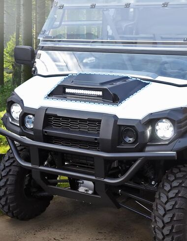 غطاء محرك السيارة الرياضي UTV مع كشاف LED لـ Kawasaki Mule Pro، غطاء غطاء أمامي أسود مع مجموعة إضاءة مساعدة لملحقات Kawasaki Mule Pro FXT DXT DX FX 2015-2025 in Kuwait