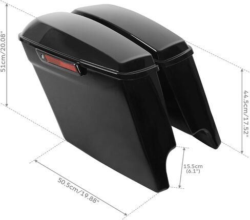 TCT-MOTORPARTS حقائب سرج ممتدة مقاس 5 بوصات باللون الأسود الزاهي ونظام حاجز خلفي لدراجة Harley Touring 2014-2024 Road King in Saudi Arabia