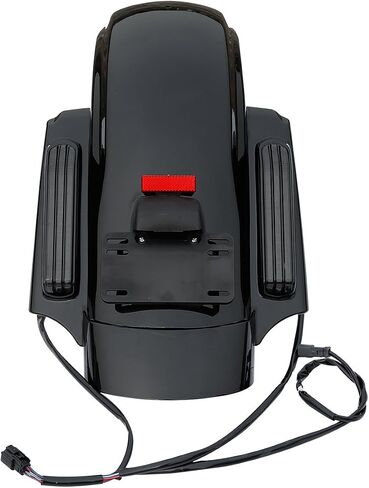TCT-MOTORPARTS حقائب سرج ممتدة مقاس 5 بوصات باللون الأسود الزاهي ونظام حاجز خلفي لدراجة Harley Touring 2014-2024 Road King in Saudi Arabia