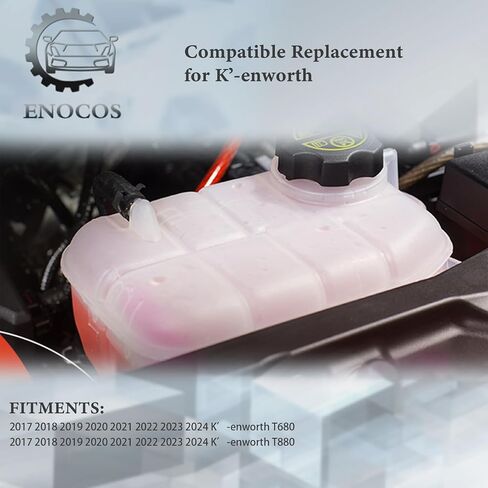 DR104004 Coolant Reservoir Tank w/Cap Compatible with 2017-2024 K’-enworth T680 & T880, Replace# 603-5570 Heavy Duty Pressurized Engine Coolant Overflow Recovery Reservoir Tank in Saudi Arabia