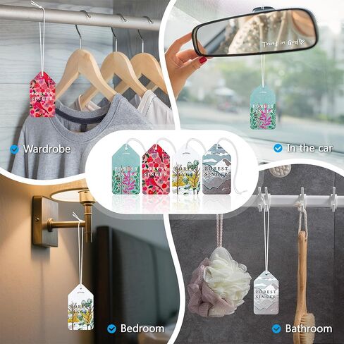 ملصق مرآة آمن I Love You Drive من الفينيل، ملصقات وشارات من الفينيل لمرآة الرؤية الخلفية مع 4 قطع من معطر هواء السيارة الورقي المعلق، وإكسسوارات المرآة والديكور للنساء والرجال in Kuwait