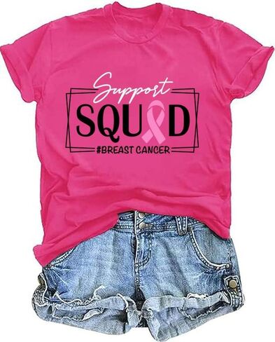 Breast Cancer Shirts for Women Pink Ribbon Breast Cancer Awareness T-Shirt Cancer Care Gifts Cancer Survivor Tee Tops in Saudi Arabia