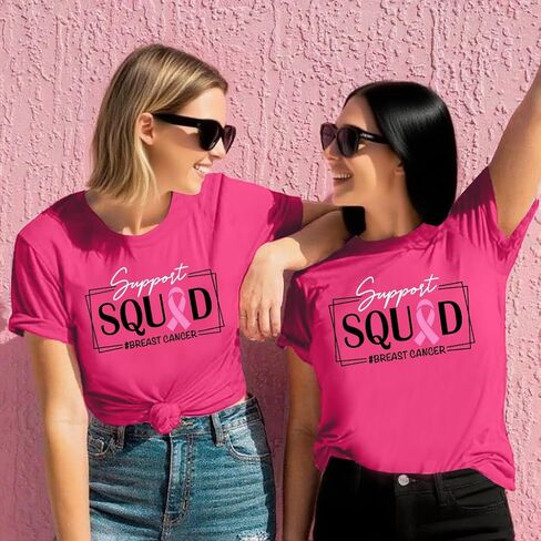 Breast Cancer Shirts for Women Pink Ribbon Breast Cancer Awareness T-Shirt Cancer Care Gifts Cancer Survivor Tee Tops in Saudi Arabia
