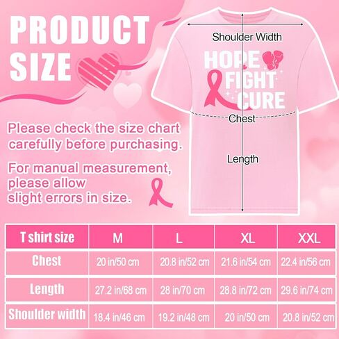 Breast Cancer Awareness T Shirt for Women Men Pink Ribbon Black Cancer Shirts Awareness Tops Plus Size Unisex in Saudi Arabia