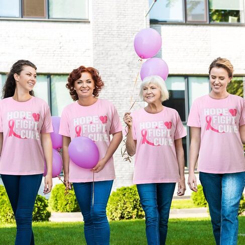 Breast Cancer Awareness T Shirt for Women Men Pink Ribbon Black Cancer Shirts Awareness Tops Plus Size Unisex in Saudi Arabia