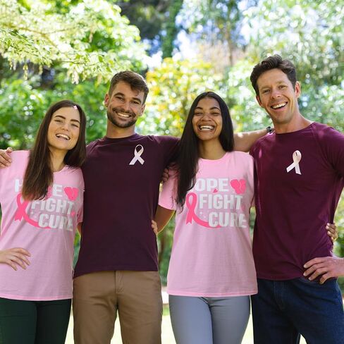 Breast Cancer Awareness T Shirt for Women Men Pink Ribbon Black Cancer Shirts Awareness Tops Plus Size Unisex in Saudi Arabia
