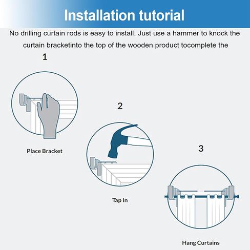 4 Pcs No Drill Curtain Rod Bracket, Adjustable Metal Heavy Duty Curtain Rod, Quick Hang No Damage Screwless Curtains Rods Brackets for Home Window and Door Frame in Saudi Arabia