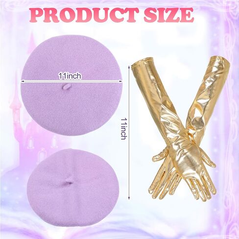 3 Pcs Halloween Princess Beauty Movie Costume Castle Steward Costume Accessories Set Apron Beret Hat with Gloves for Women Cosplay Party in Saudi Arabia