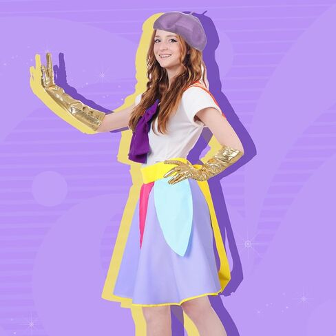 3 Pcs Halloween Princess Beauty Movie Costume Castle Steward Costume Accessories Set Apron Beret Hat with Gloves for Women Cosplay Party in Saudi Arabia