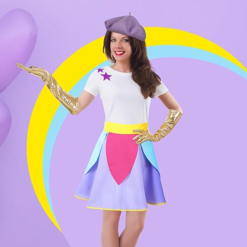 3 Pcs Halloween Princess Beauty Movie Costume Castle Steward Costume Accessories Set Apron Beret Hat with Gloves for Women Cosplay Party in Saudi Arabia