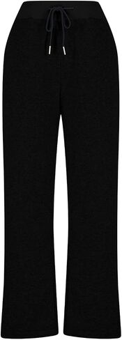 Trousers Pants for Women 2025 Fall Split Hem Wide Leg Lounge Pants Plain High Waisted Casual Sweatpants with Pockets in Saudi Arabia