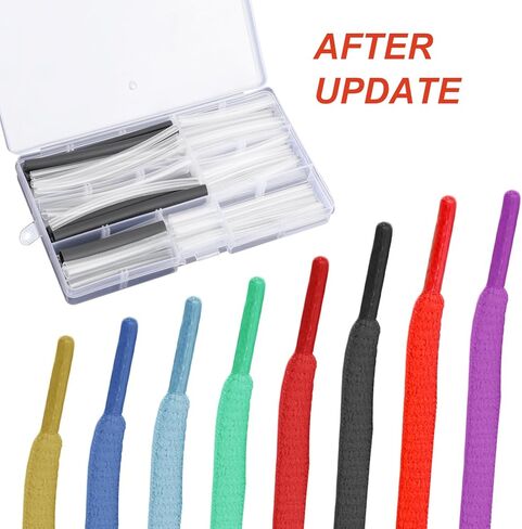 78pcs Shoelace Tips Repair Tool Set, Plastic Shoe Lace Ends Tips Clear Heat Shrink Shoelaces Accessory Shoelace Shortening Tools for Repairing and Shortening in Saudi Arabia