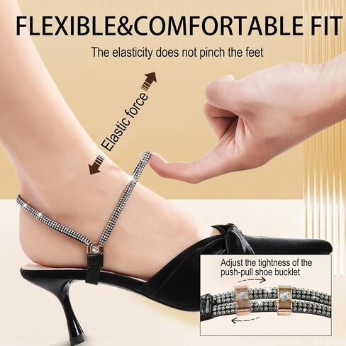 6 Pairs Shoe Straps for Heels, Adjustable Elastic Ankle Straps for High Heel Shoes and Sandals, Anti Loose Replacement Bands for Women, Secure Fit for Daily Wear, Office Weddings and Parties in Saudi Arabia