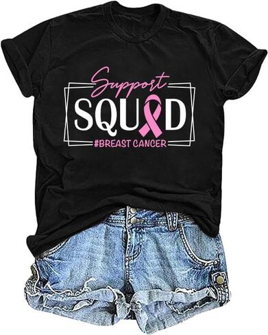 Breast Cancer Shirts for Women Pink Ribbon Breast Cancer Awareness T-Shirt Cancer Care Gifts Cancer Survivor Tee Tops in Saudi Arabia