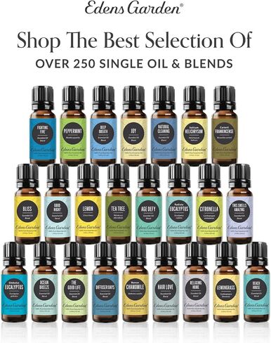 Edens Garden Top Essential Oils 6 Set – 100% Pure Therapeutic Grade, Undiluted: Lavender, Peppermint, Eucalyptus, Tea Tree, Lemongrass, Sweet Orange – Aromatherapy Oil for Diffusers, 10 ml/ 6 Pack in Saudi Arabia