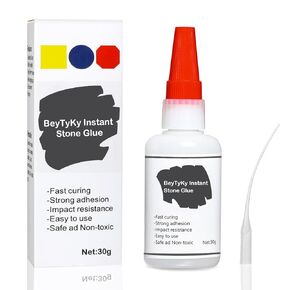 Stone Glue, Clear Waterproof Marble Glue, Stone to Stones Glue for Bonding Stone and Other Materials, Super Instant Glue for Stone, Marble, Artificial Stone, 30g