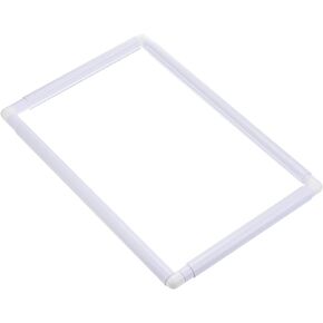 YOKIVE 1 Pcs Embroidery Hoops Frame, Rectangle Cross Stitch Hoop Ring Imitated Wood Circle Fast Great for DIY Embroidery Art Craft Sewing and Hanging, White