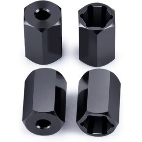 4 PCS 5mm to 7mm Wheel Hex Adapters (+10mm) for 1/10 WPL D12 RC Truck Car 1/24 SCX24 RC Upgrades Accessories Black