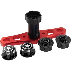 17mm Hex Wheel Nuts Adapter w/ 17 Wheel Hex Wrench RC Sleeve Tool Compatible with Traxxas X-Maxx E-Revo E-Maxx Summit 1/8 RC Monster Car (Black)