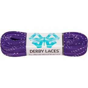 Derby Laces Purple - Flat, 10mm wide, for Boots, Skates, Roller Derby, and Hockey Skates