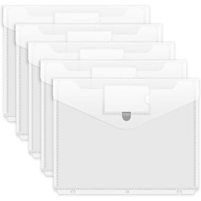 Forvencer Binder Pocket, 10 Pack Super Heavyweight Poly Binder Pocket with Tight Closure, Binder Folders Side Loading, 3 Ring Binder Pocket, Binder Dividers with Pockets, Letter Size, Clear