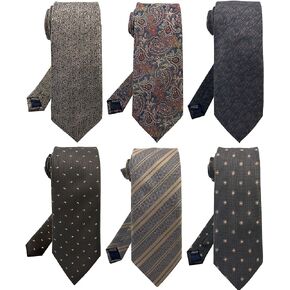 WeiShang Tie For Men Necktie Woven Jacquard Neck Ties Set 6 PCS