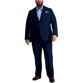Haggar Men's Big and Tall Premium Tailored Fit Suit Separate, Blue BT-Jacket, 54 L