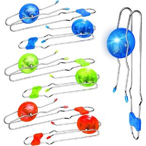 Sumind 6 Pcs Magnetic Gyro Wheels for Kids Light up Rail Twirler Set Retro Magic Gravity Defying Stunt Toy for Boys and Girls (Red, Blue, Green,Wave Rail)