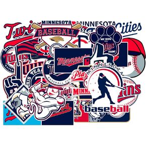 25 PCS Minnesota American Twins Baseball Stickers for Water Bottle, Laptop, Bicycle, Computer, Motorcycle, Travel Case, Car Decal Decoration Sticker