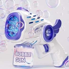 مسدس فقاعات للأطفال مع محلول فقاعات، صانع فقاعات أوتوماتيكي مضاد للتسرب بـ 10 فتحات مع أضواء LED للأنشطة الخارجية، هدايا عيد الميلاد، هدية، صيد بيض عيد الفصح، لعبة صيفية، هدايا لحفلات عيد الفصح in Kuwait