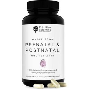 Prenatal and Postnatal Multivitamin for Women with Vitamins A, B, C, E, & D, Iodine and Ginger Extract for Mother and Baby Support - 120 Capsules, Non-GMO, Gluten Free