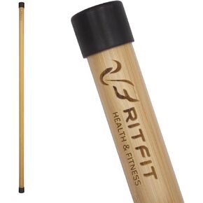RitFit 5ft Natural Bamboo Yoga Stick, Mobility Stick & Exercise Stick, Stretching Stick, Versatile Tool for Yoga Practice, Stretching, Flexibility