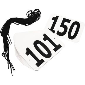 Hodges Badge Company Small Rectangular Equestrian Numbers with String - 50 Set