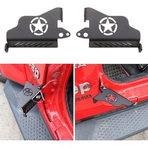 Upgrade Foot Pegs Doors Off for Jeep, Sukemichi Rest Pedals Door Hinge Foot Peg for Jeep Wrangler JK JL 4 Door 2 Door Gladiator JT 4XE 2007-2024, Steel, 1 Pair (Flag)
