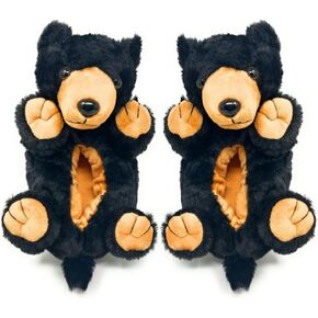 Kids Funny Fuzzy Animal Slippers, Cute Cozy Non-Slip House Shoes for Boys & Girls, Shoe Size 1-4