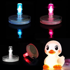 20 PCS Light Up Duck Plug, 16 Luminous Modes Rubber Duck Mount, Led Light Rubber Duck Holder for Jeep Dash and Fixed Display,Gift for Jeep Lover Interior (Excluding Rubber Duck) (transparent 20PCS)