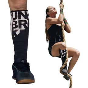 Shin Sleeves Pro Reflective 7mm Neoprene, Deadlift, Rope Climb, Box Jumps for Men and Women(ONE Piece)
