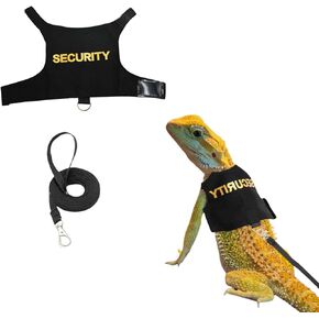 Lizards Clothes with Leash Set for Bearded Dragon Geckos Reptiles Apparel Lizard Reptiles Harness Hand-Made for Bearded Dragon Lizards Geckos (Security+Explorer)