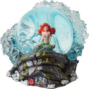 Enesco Disney Showcase Collection The Little Mermaid Ariel on Rock Waterglobe- Decorative Hand Painted Waterball Glass Sculpture Snow Globes Collectible Home Decor for Shelves Room Desk Gift, 5.5 Inch