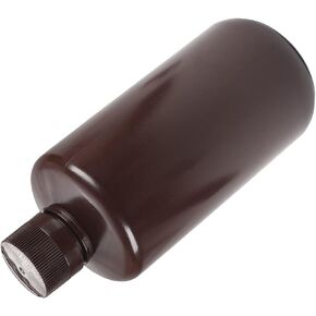 Othmro 1Pcs 1000ml Plastic Empty Bottles, Lab Cylindrical Chemical Reagent Polyethylene Bottle, Small Mouth Laboratory Reagent Bottle, Sample Sealing Liquid Storage Container Brown Bottles
