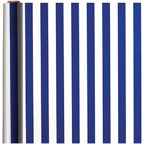 Amscan Classic Stripe Jumbo Gift Wrap, 16' x 30", Royal Blue