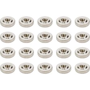 10 Pcs M10 Silver Round Knurled Thumb Nuts Conector Lock Adjusting Nuts Female Threaded Thin Type