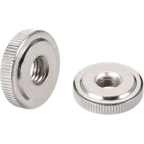 uxcell Round Knurled Thumb Nuts Conector Lock Adjusting Nuts, M8 Female Threaded Thin Type, Nickel Plated, Pack of 5